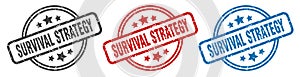 survival strategy stamp. survival strategy round isolated sign.