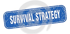 survival strategy stamp. survival strategy square grungy isolated sign.