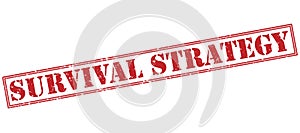 Survival strategy stamp on white background