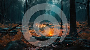 Nuclear Apocalypse: A Stunningly Cinematic Forestscape photo