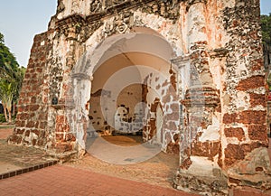 Surviving gate of the A Famosa fort in Malacca, Malaysia