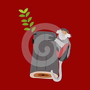 Surviving tree and monkey