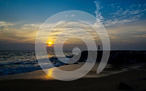 Suryanamaskar on beach