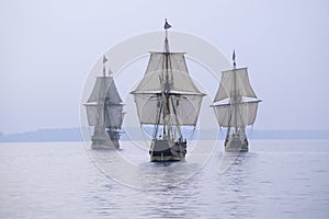 The Susan Constant, Godspeed and Discovery,