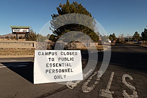 SUSANVILLE, CA Covid College Closure Sign