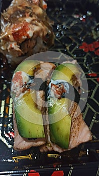 Sushi avocado salmon lover platter