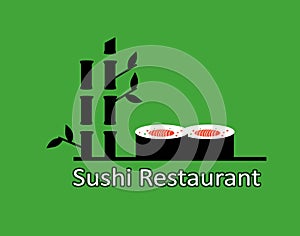 sushi bamboe logo illustration minimalist design