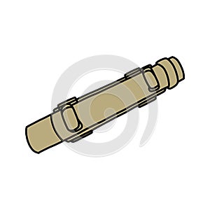 Sushi bazooka doodle icon, vector color line illustration