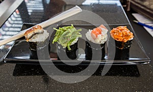 4 Sushi on the boat dish