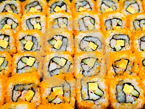 Sushi california roll. Traditional fresh japanese food 