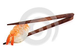 Sushi with chopstick