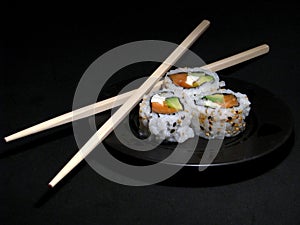 Sushi with Chopsticks