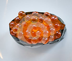 Sushi with chopsticks