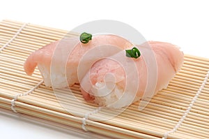 Sushi isolated on white background Albacore Tuna photo