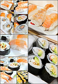 Sushi collage
