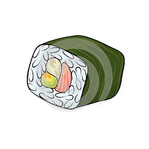 Sushi futomaki for for Japanese cuisine card design