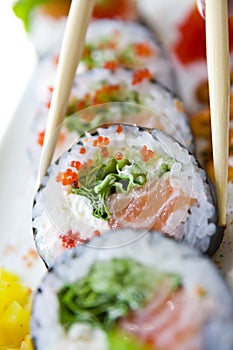 Sushi futomaki on plate