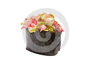 Sushi gunkan isolated on white background