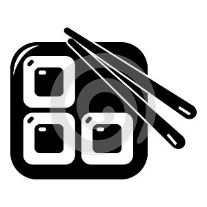 Sushi icon, simple black style