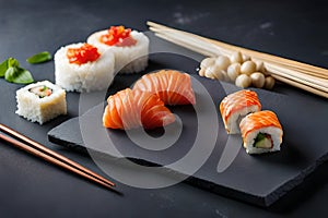 sushi ingredients on table ready to be cooked