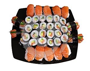 Sushi isolated on the white background
