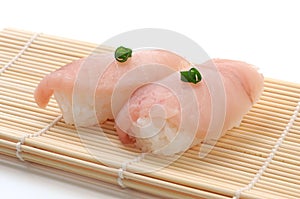 Sushi isolated on white background Albacore Tuna