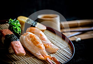 Sushi japanese food delicous background photo