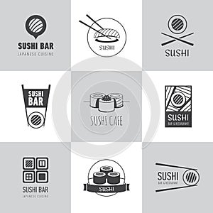 Sushi logotypes vector set. Sushi logotypes vector set.