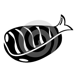 Sushi lunch icon, simple black style