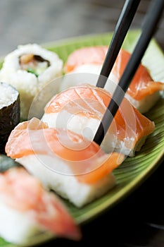 Sushi and maki photo