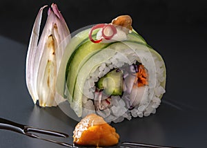 Sushi maki rolls and nigiri