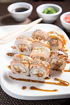 Sushi maki Taito with salmon, prawns