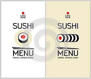 Sushi menu design template.