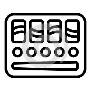 Sushi menu icon outline vector. Asian roll