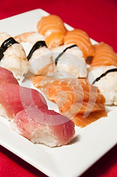 Sushi mix on a plate