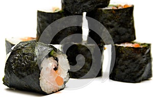Sushi nori on a white