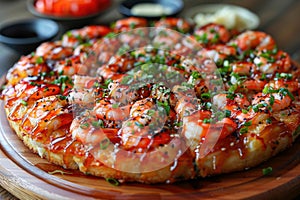Sushi pizza combines elements of sushi and pizza in one dish.