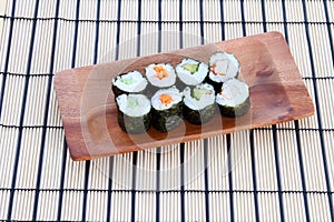 Sushi on placemat