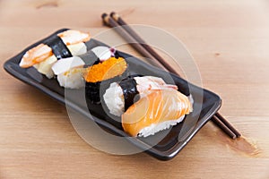 Sushi on the plate