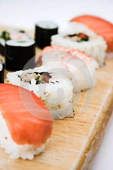 Sushi platter close up