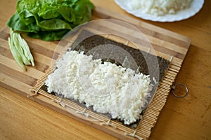 Sushi preparation rice