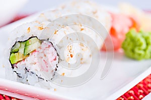 Sushi roll closeup