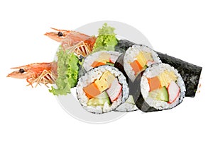 sushi roll isolated on white background