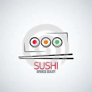 Sushi roll plate menu background
