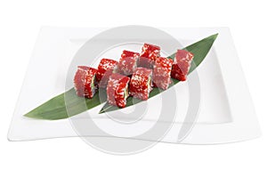 Sushi Roll with Red Flying Fish Roe