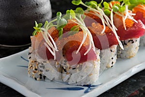 Sushi Roll with Salmon Roe