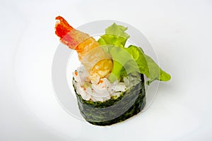 Sushi roll with tiger shrimp tempura