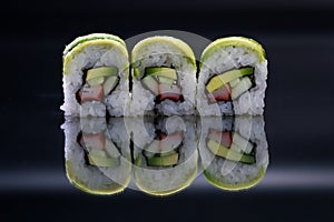 Sushi rolls close up