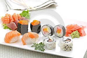 Sushi rolls dish