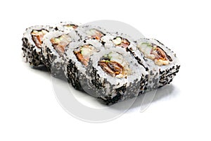 Sushi rolls isolated on white background